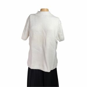 Vintage Eddie Bauer Knit Short Sleeve Sweater White XL